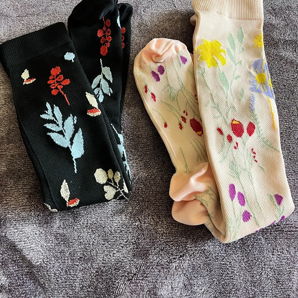 Floral Knee Socks - Floral Print